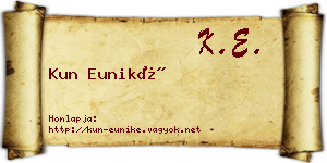 Kun Euniké névjegykártya